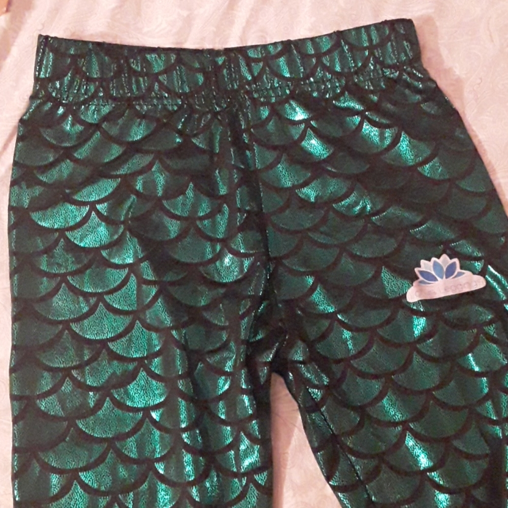 Mermaid Atlethic Leggings _ Green Royal - Picture 2 of 5